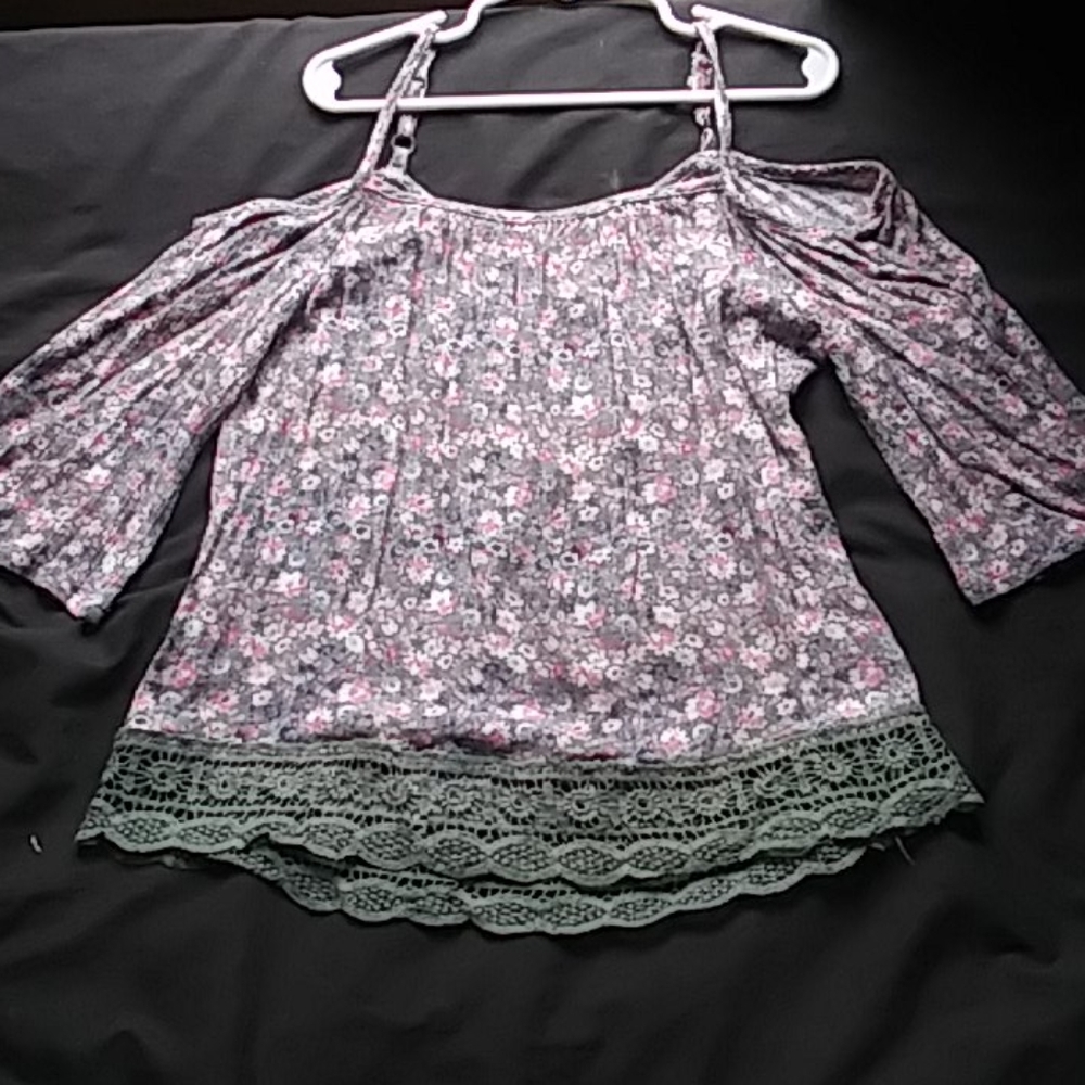 Flower off the shoulder shirt